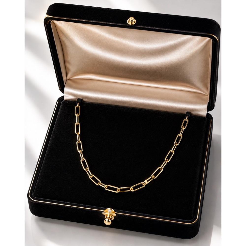 14k Yellow Gold Paperclip Chain Necklace Hollow 4mm 18in 4.10g